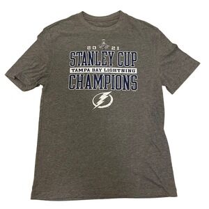 Tampa Bay Lightning Stanley Cup Champions T-Shirt Graphic Tee Men's Size Medium‎